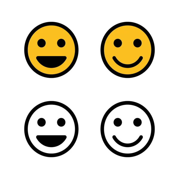 Conjunto Ícones Sorriso Ícone Vetorial Sorriso Emoticon Vector Ícone Emoji —  Vetores de Stock