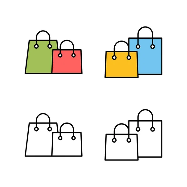 Set Von Ikonen Für Einkaufstüten Einkaufstüten Vektor Symbol — Stockvektor