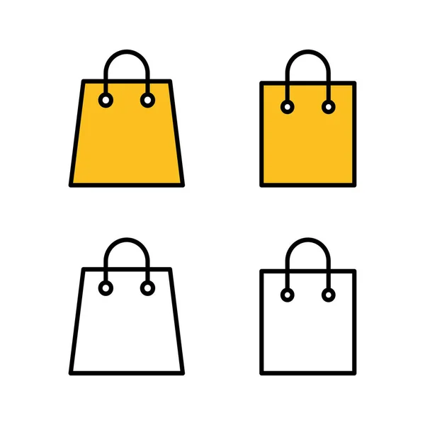 Set Von Ikonen Für Einkaufstüten Einkaufstüten Vektor Symbol — Stockvektor