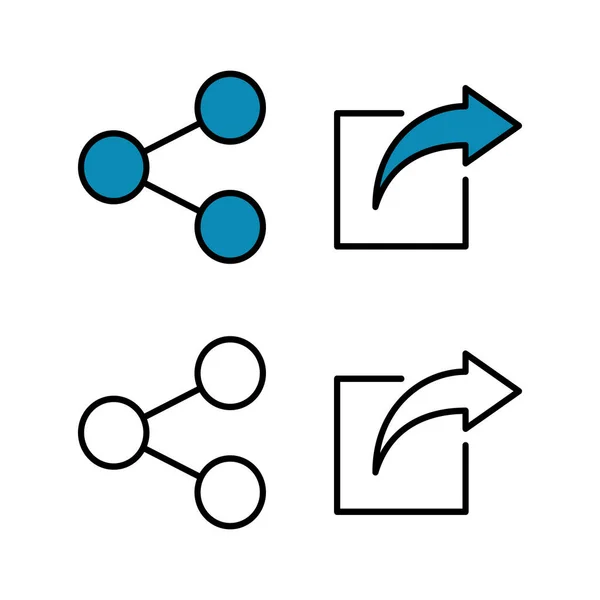 Ensemble Icônes Partager Partager Icône Vectorielle — Image vectorielle