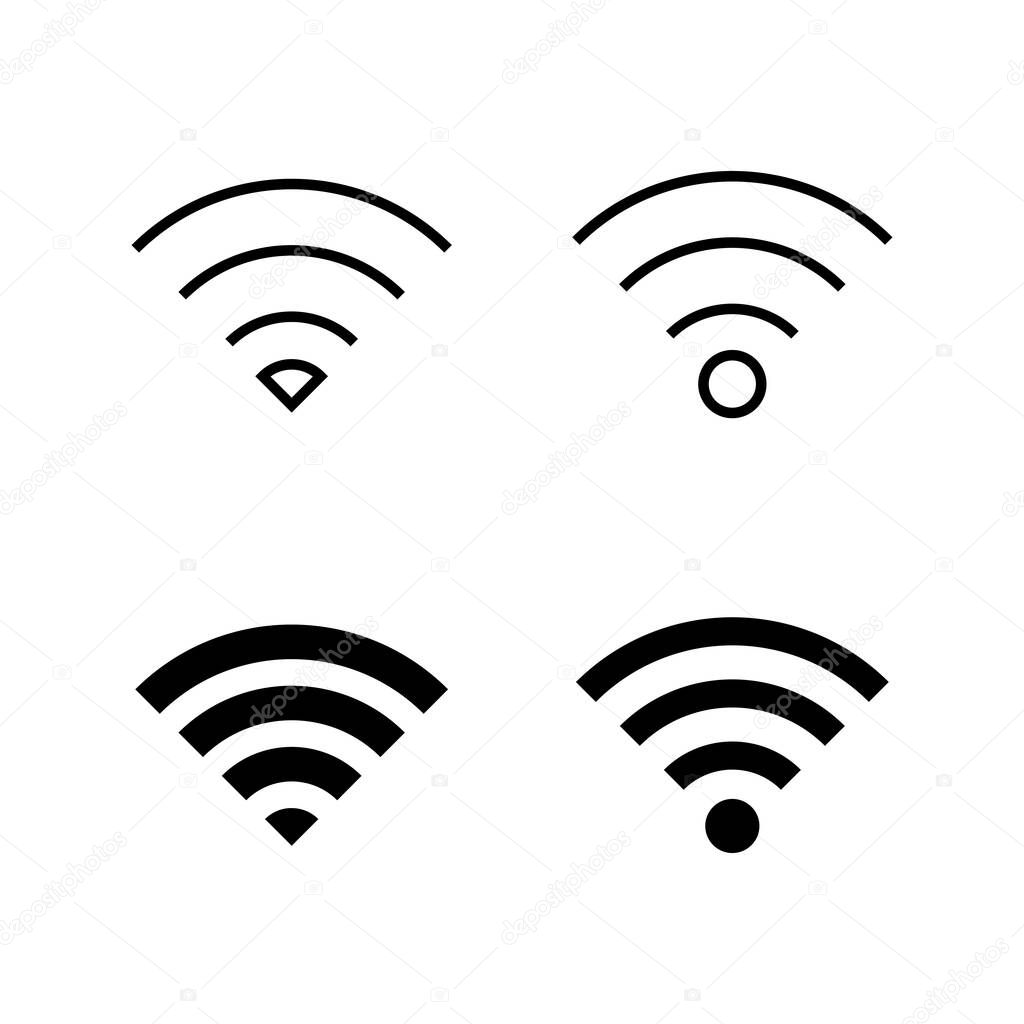 Set of WIFI Icons. signal vector icon. Wireless and wifi icon or sign for remote internet access