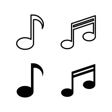 Müzik simgeleri, müzik vektörü simgesi, Melody, şarkı, not, ses, ses işareti