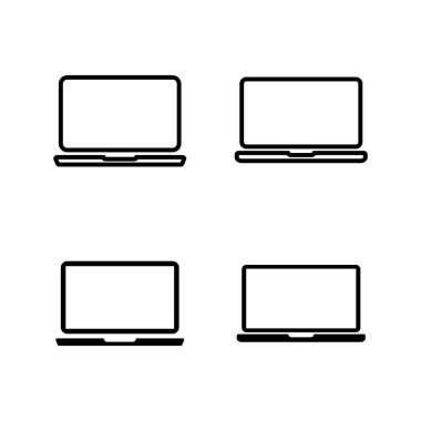 bir dizi dizüstü bilgisayar simgesi. Laptop vektör simgesi