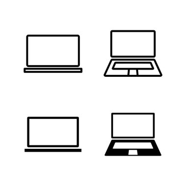 bir dizi dizüstü bilgisayar simgesi. Laptop vektör simgesi