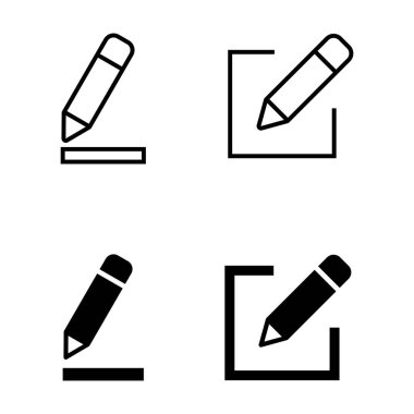 düzenleme simgeleri dizisi. Kalem simgesi. Simge vektörünü kaydet