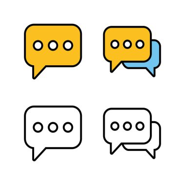Sohbet ikonları. Sohbet vektörü simgesi. Konuşma balonu