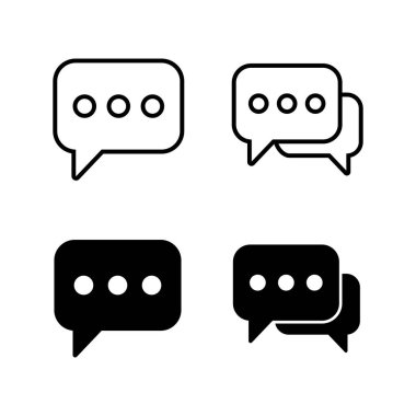 Sohbet ikonları. Sohbet vektörü simgesi. Konuşma balonu