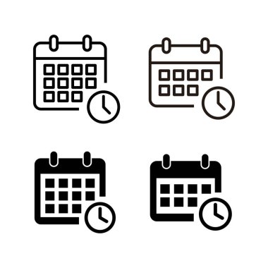 Takvim simgeleri. Takvim sembolü. Takvim vektör simgesi. Son teslim tarihi. Randevu. Süre