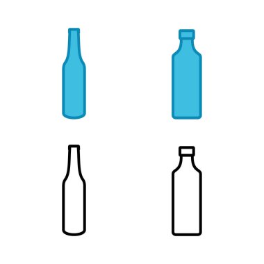 Bir dizi şişe ikonu. Şişe simgesi vektörü