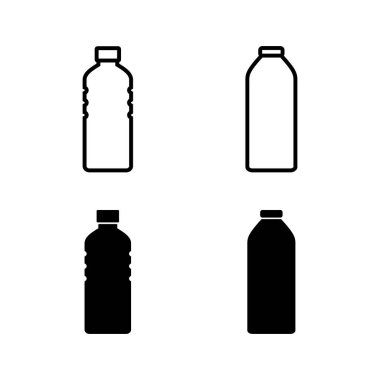 Bir dizi şişe ikonu. Şişe simgesi vektörü