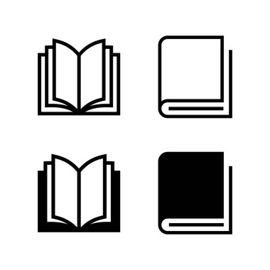 Bir dizi kitap ikonu. Kitap vektörü simgesi