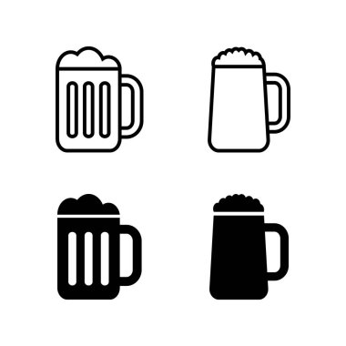 Bira ikonları seti. Bira Simgesi vektörü