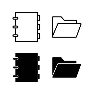 Arşiv dizinleri simgeleri kümesi. klasörler vektör simgesi