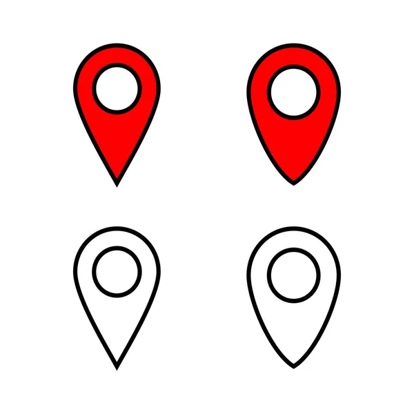 Conjunto Iconos Pin Icono Ubicación Icono Puntero Mapa Punto Localizador — Archivo Imágenes Vectoriales