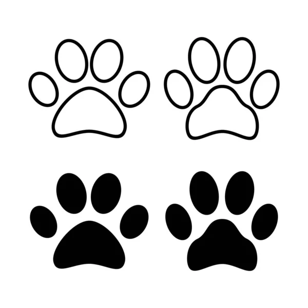 Set Paw Icons Paw Print Icon — Stock Vector