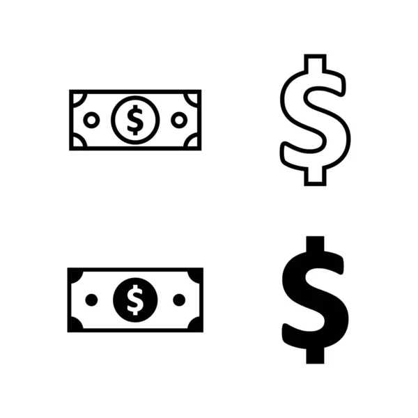 Set Money Icons Money Vector Icon Dollar Icon — Stock Vector
