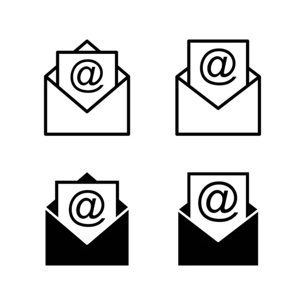 Σύνολο Εικονιδίων Αλληλογραφίας Εικονίδιο Ηλεκτρονικού Ταχυδρομείου Εικονογράφηση Φακέλων Μήνυμα — Διανυσματικό Αρχείο