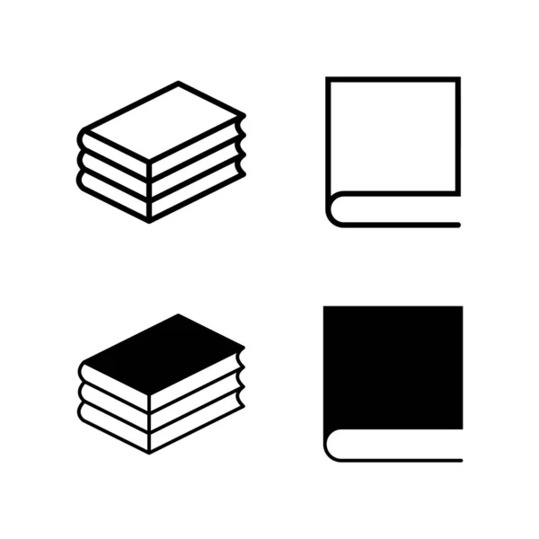 Conjunto Iconos Biblioteca Libro Icono Vector — Archivo Imágenes Vectoriales