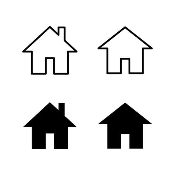 Set Home Icons House Vector Icon Address — Stock Vector