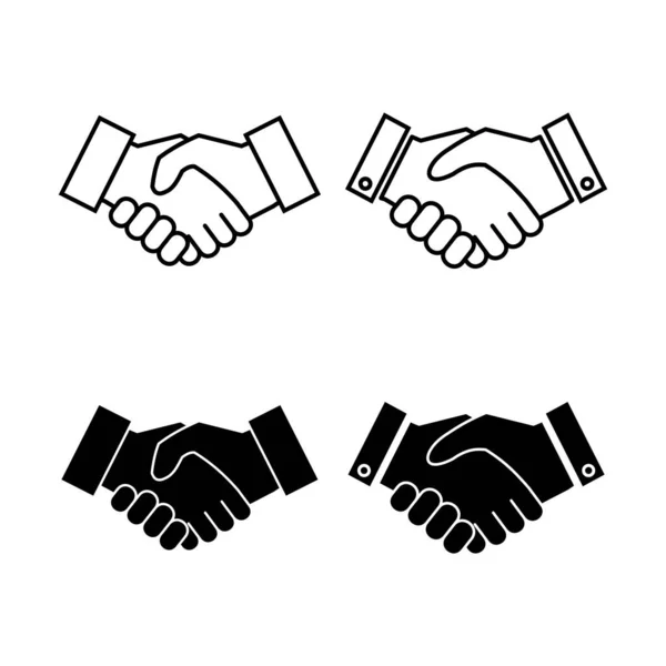 Set Handshake Icons Business Handshake Contract Agreement Trust Icon Vector — Stock Vector