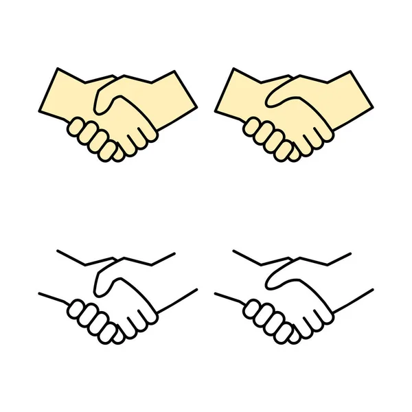 Handshake Symbole Geschäftlicher Händedruck Vertragsabschluss Vertrauenssymbolvektor — Stockvektor