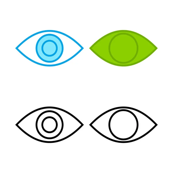 一组眼睛图标 看和视觉图标 眼向量Ico — 图库矢量图片