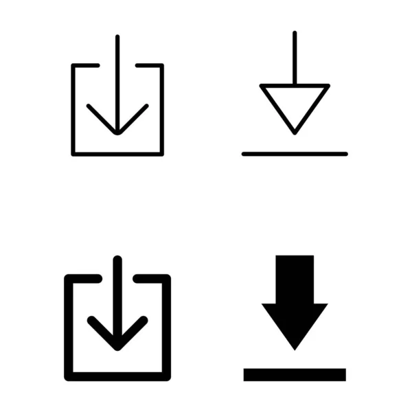 Zestaw Ikon Pobierania Ikona Wektora Pobierania — Wektor stockowy