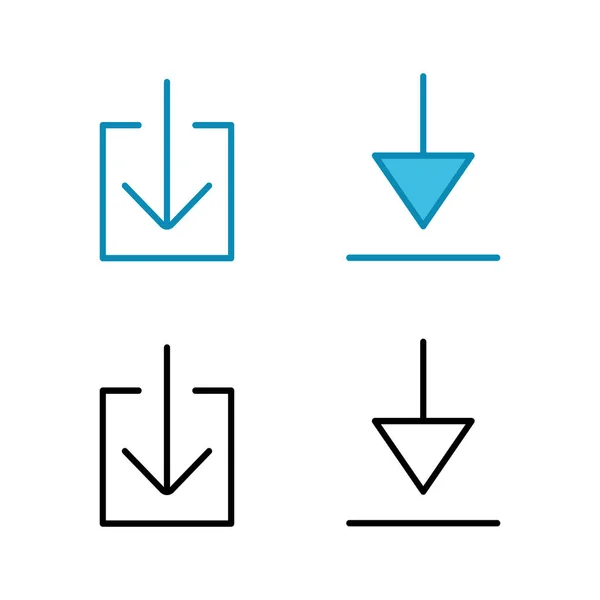 Eine Reihe Von Download Symbolen Vektor Symbol Herunterladen — Stockvektor