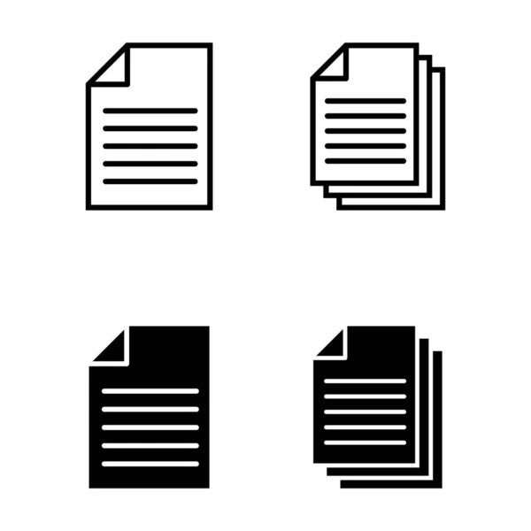 Conjunto Ícones Documentos Ícone Papel Ícone Arquivo — Vetor de Stock