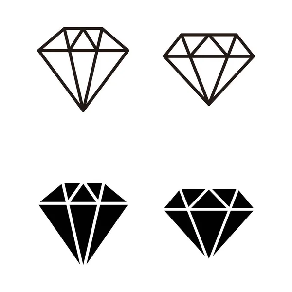 Set Diamant Iconen Diamantvectorpictogram — Stockvector