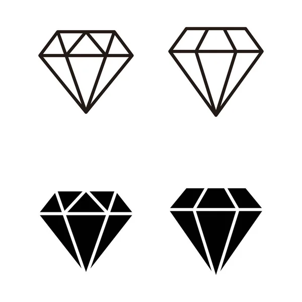 Conjunto Iconos Diamante Icono Vector Diamante — Archivo Imágenes Vectoriales