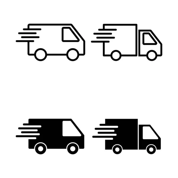 Ensemble Icônes Livraison Icône Livraison Rapide Expédition Rapide Camion Livraison — Image vectorielle