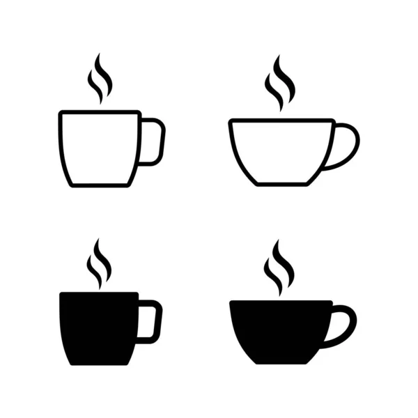 Set Van Koffie Cup Vector Pictogrammen Koffiecup Icoon Koffie Icoon — Stockvector