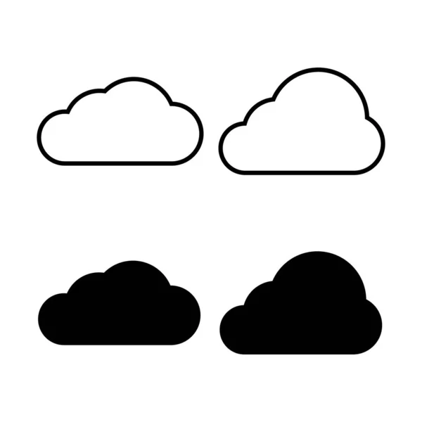 Jeu Icônes Cloud Vecteur Icône Cloud Computing — Image vectorielle