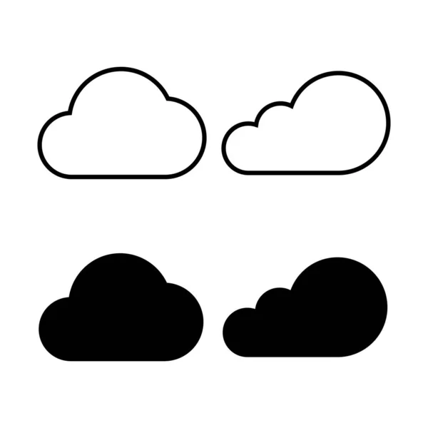 Jeu Icônes Cloud Vecteur Icône Cloud Computing — Image vectorielle