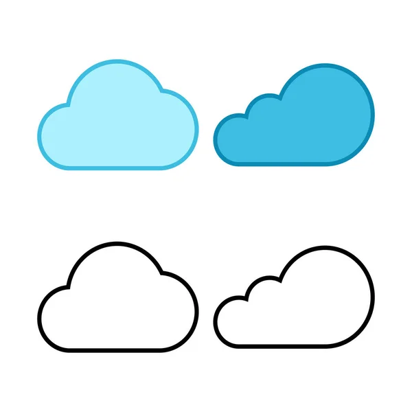 Jeu Icônes Cloud Vecteur Icône Cloud Computing — Image vectorielle