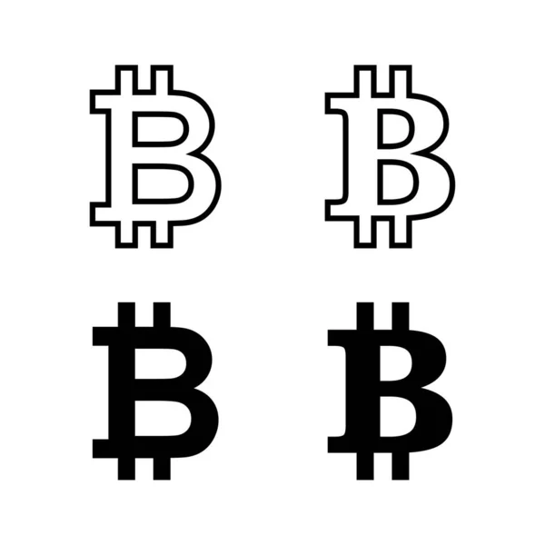 Ensemble Icônes Signe Bitcoin Crypto Symbole Monnaie Blockchain Crypto Monnaie — Image vectorielle