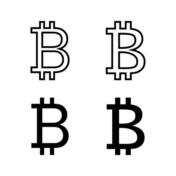 Ensemble Icônes Signe Bitcoin Crypto Symbole Monnaie Blockchain Crypto Monnaie — Image vectorielle