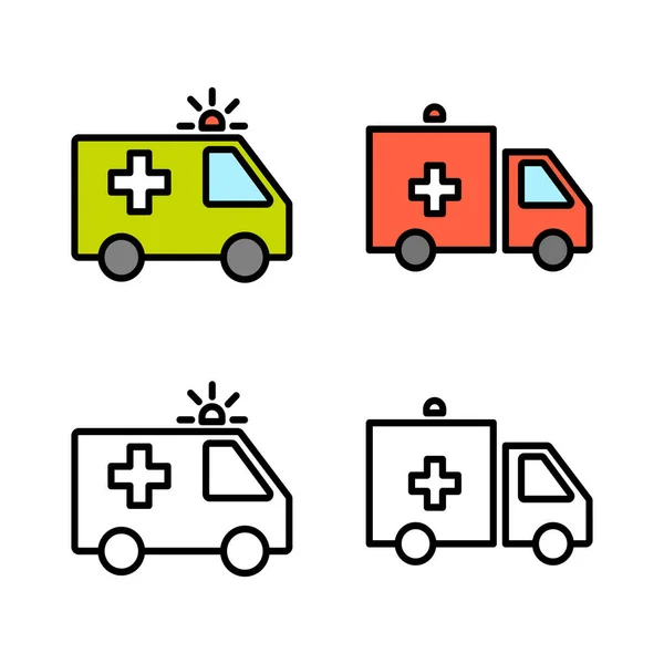 Reihe Von Ambulance Icons Icon Design Für Krankenwagen — Stockvektor