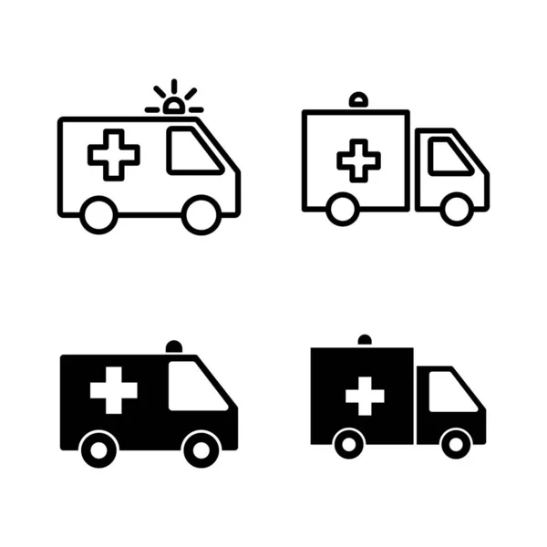 Ambulans Simgeleri Seti Ambulans Simgesi Tasarımı — Stok Vektör