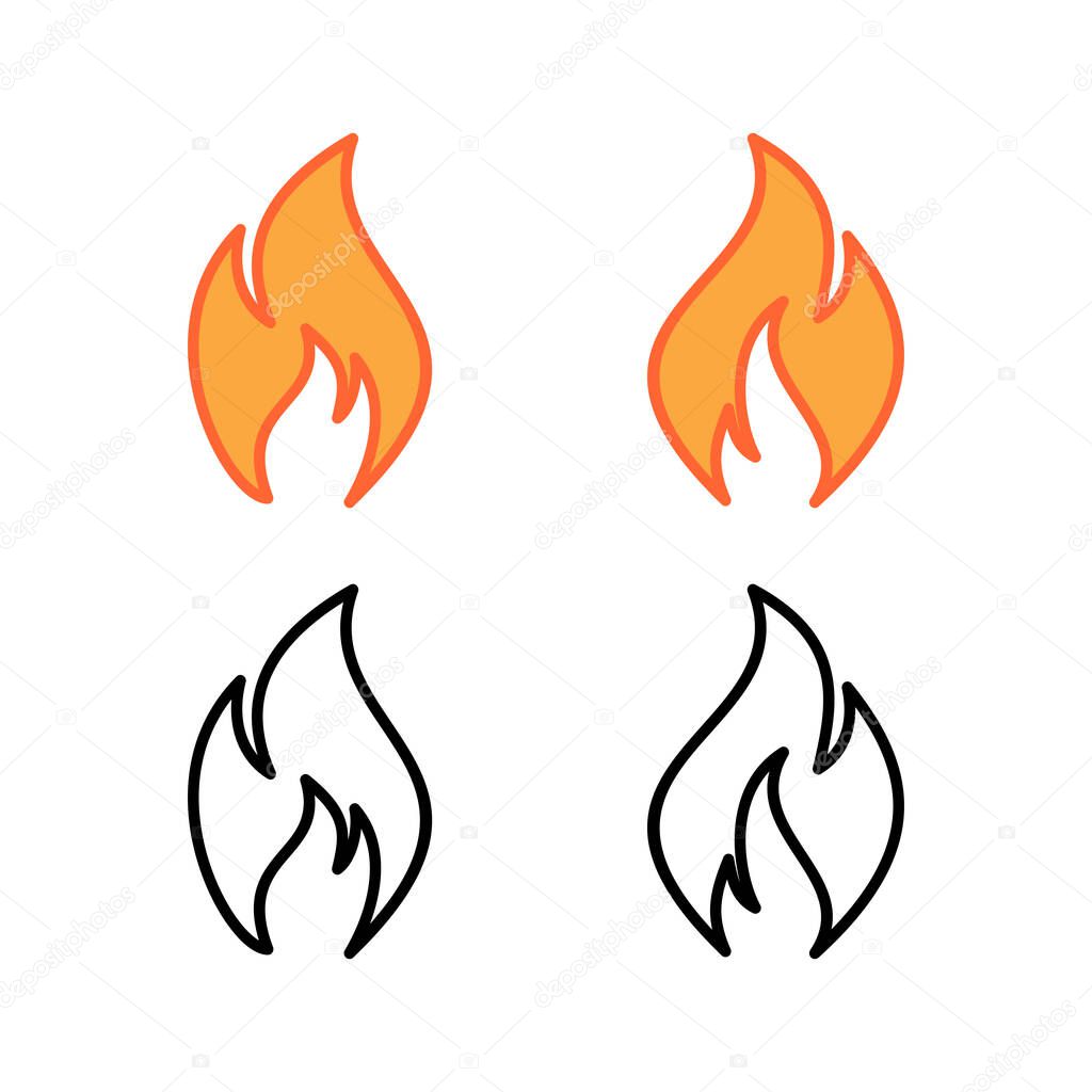 set of Fire icons. Fire flame icon template