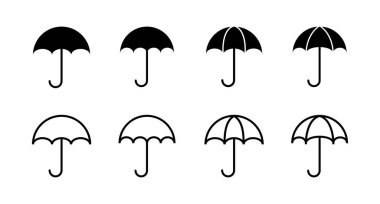 Şemsiye simgeleri. Şemsiye vektör simgesi
