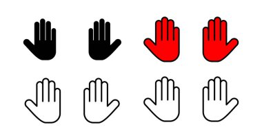 Durdurma simgeleri. El sembolü. El simgesi vektörü
