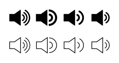 Hoparlör simgeleri seti. Cilt simgesi. Hoparlör ikon vektörü. Ses. Ses