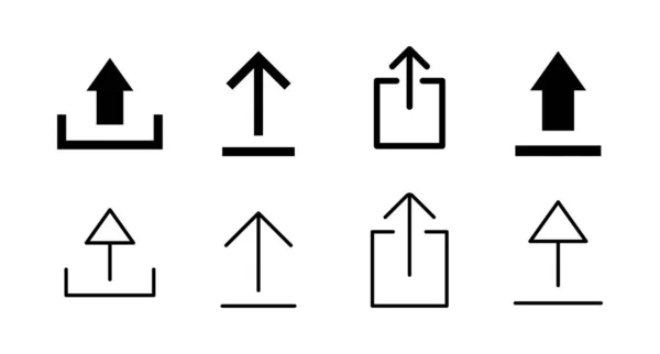 Набір Піктограм Вивантаження Вивантажити Піктограму Знака Кнопка Вивантаження Символ Завантаження — стоковий вектор