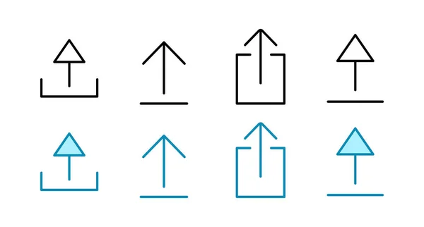 Set Von Upload Symbolen Zeichensymbol Hochladen Upload Taste Lastsymbol — Stockvektor