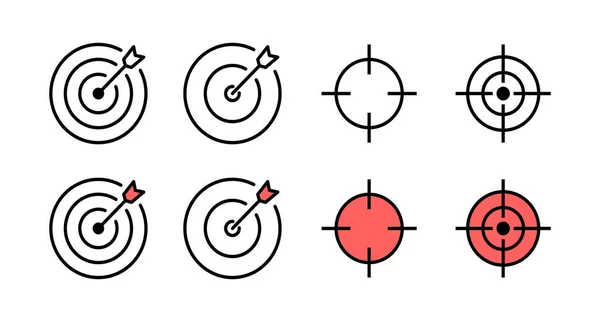 Набор Значков Цели Значок Целевого Вектора Цель Значок Маркетинговая Цель — стоковый вектор