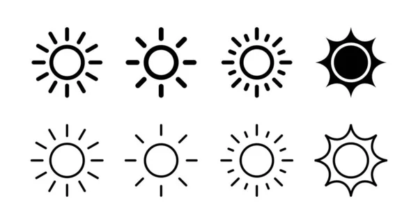 Set Von Sonnensymbolen Sonnenvektorsymbol — Stockvektor