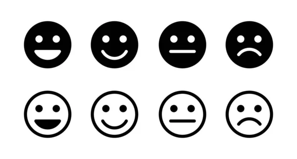 Gülümseme Simgeleri Gülümse Vektör Simgesi Duygusal Simge Vektörü Emoji — Stok Vektör
