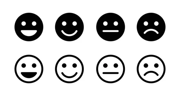 Set Icone Smile Icona Vettoriale Del Sorriso Emoticon Icon Vettore — Vettoriale Stock